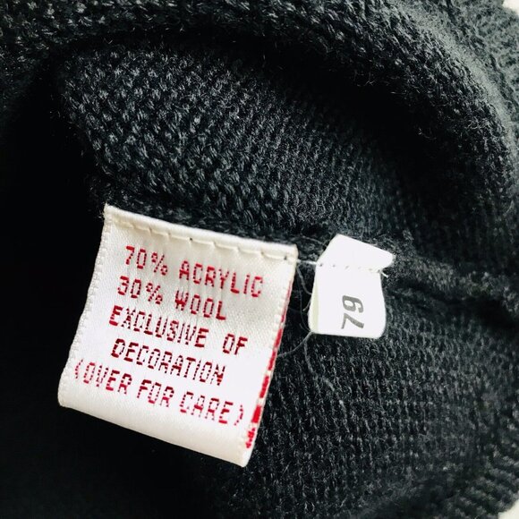 Susan Bristol Vintage Hand Embroidered Bead Wool Top Womens Size Small Black - Picture 9 of 9